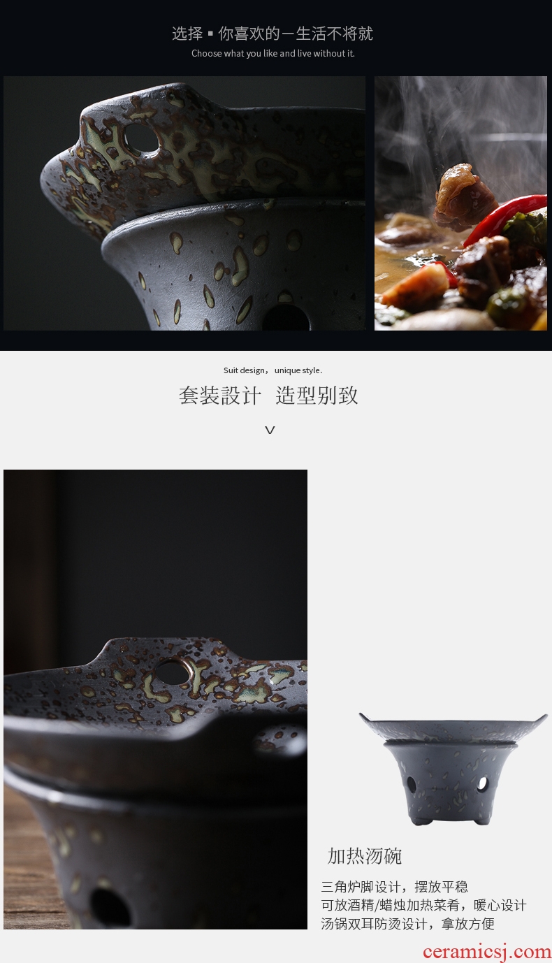 East glory household ceramics alcohol furnace suits casseroles, heat-resistant binaural pot soup pot japanese-style tableware and dry pot restaurant