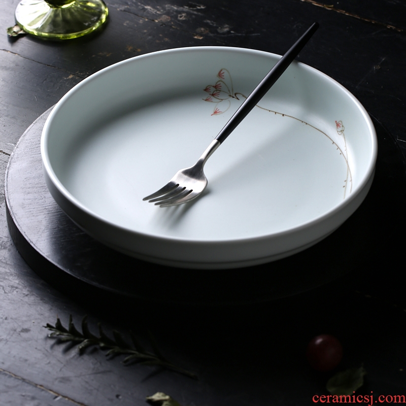 Chinese ceramic creative dumplings dish hand-painted deep dish soup restoring ancient ways of salad plates all the kitchen household 0