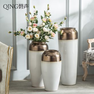 Jingdezhen ceramic vase big sitting room ground large contemporary and contracted dry flower flower arranging hotel porch decorate furnishing articles