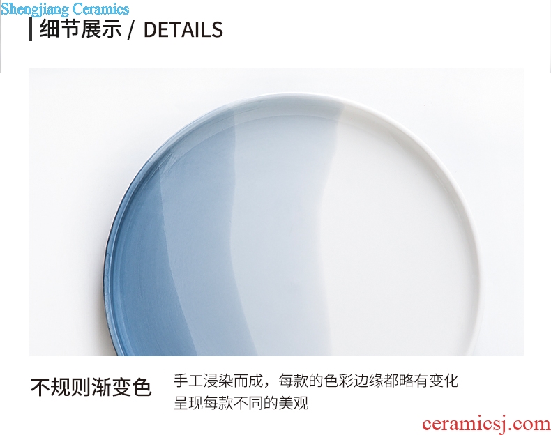 Million jia ins western-style steak under glaze color porcelain plate plate web celebrity home dishes contracted dishes for a long time