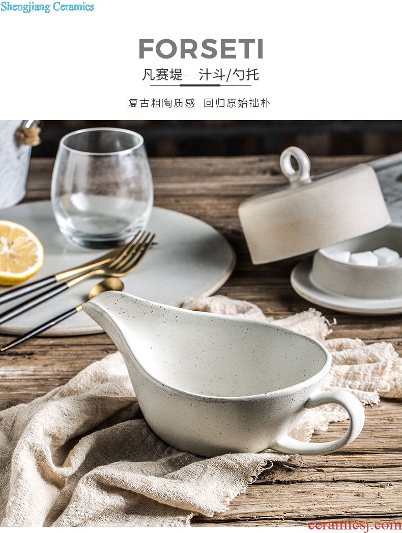 Ijarl million jia household Japanese ceramic juice ship steak sauce seasoning maker cooking pot spoon mounting tray