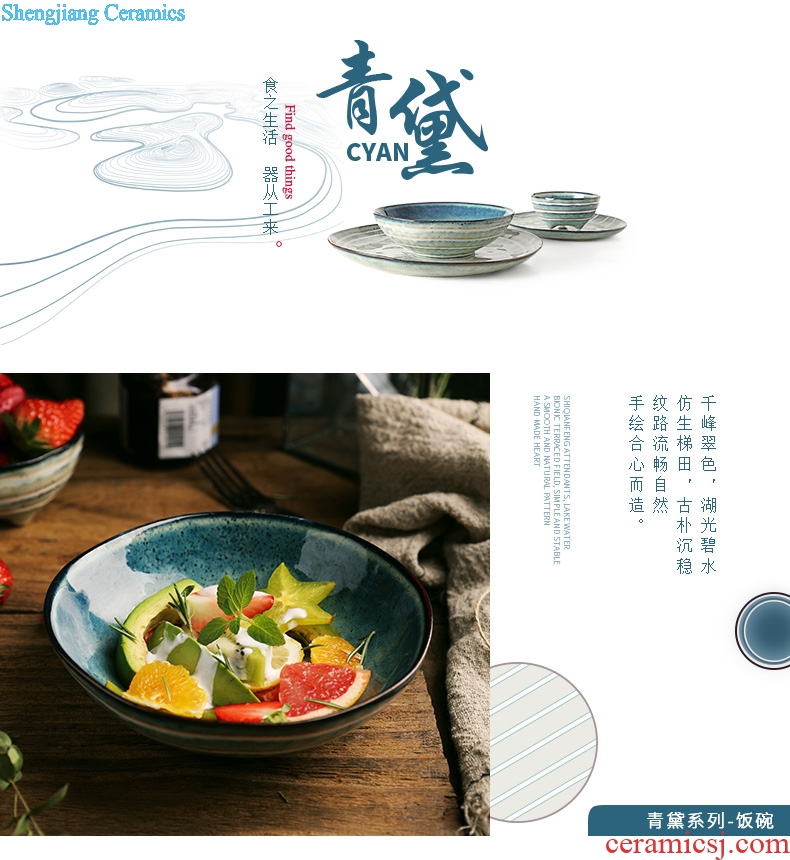 Ijarl million jia creative Japanese household creative ceramic tableware beautiful rainbow noodle bowl of fruit salad bowl bowl dish bowl