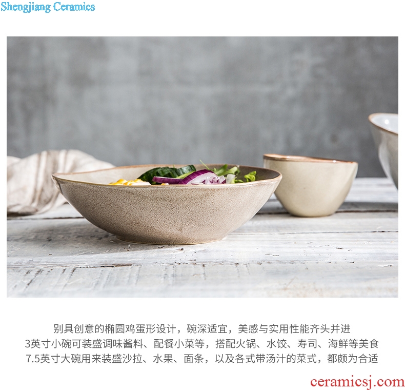 Ijarl million jia irregular fruit salad bowl ceramic bowl with Japanese abnormity bowl of soup bowl rainbow noodle bowl