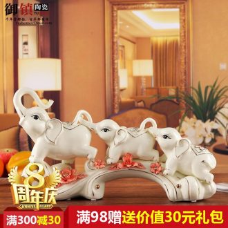 Jingdezhen creative household act the role ofing is tasted lucky elephant handicraft furnishing articles and feng shui like sitting room adornment gift decoration