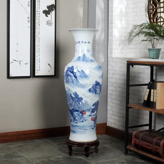 Jingdezhen ceramics high white large blue and white porcelain vase hotel opening gifts sitting room adornment is placed
