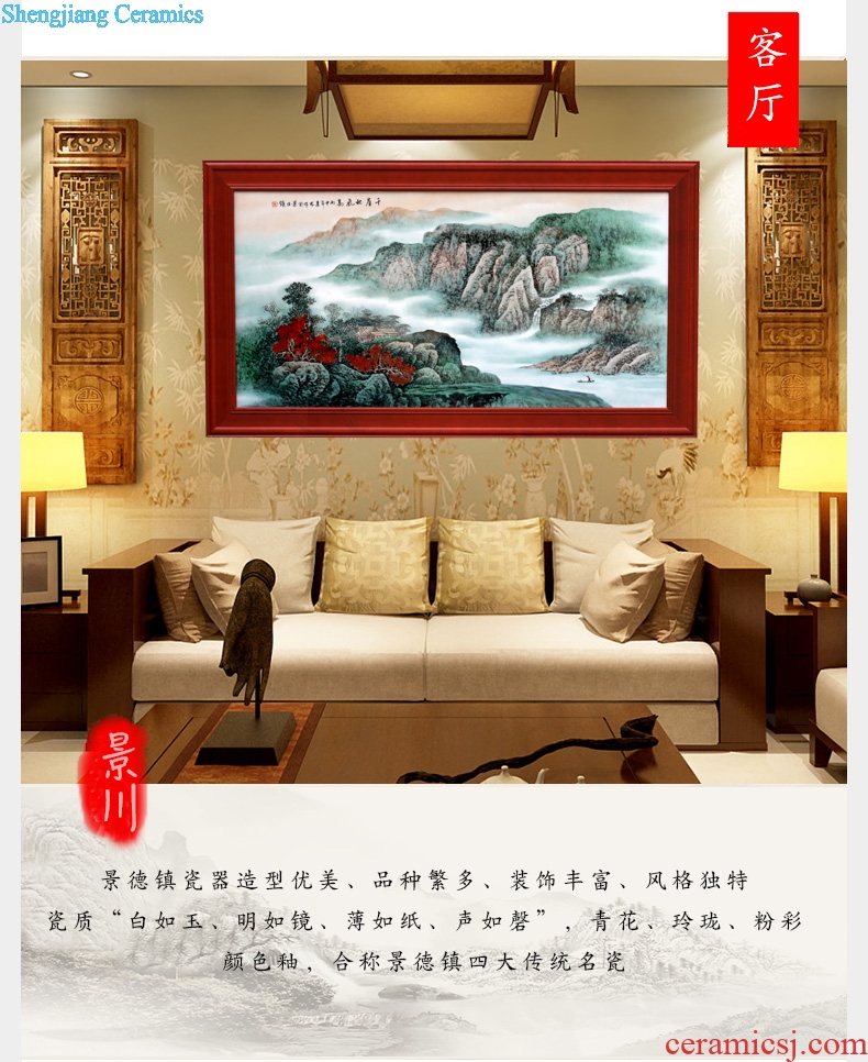 Jingdezhen ceramic hand-painted thousand high cliff autumn porcelain plate painting the sitting room living room sofa setting wall adornment that hang a picture