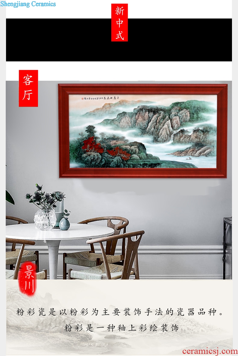 Jingdezhen ceramic hand-painted thousand high cliff autumn porcelain plate painting the sitting room living room sofa setting wall adornment that hang a picture