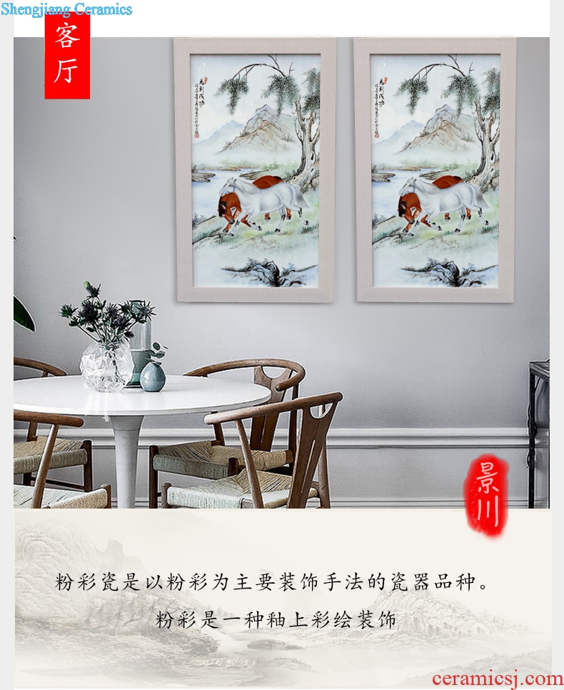 Jingdezhen ceramic hand-painted success porcelain plate painters in contemporary and contracted sitting room adornment office that hang a picture