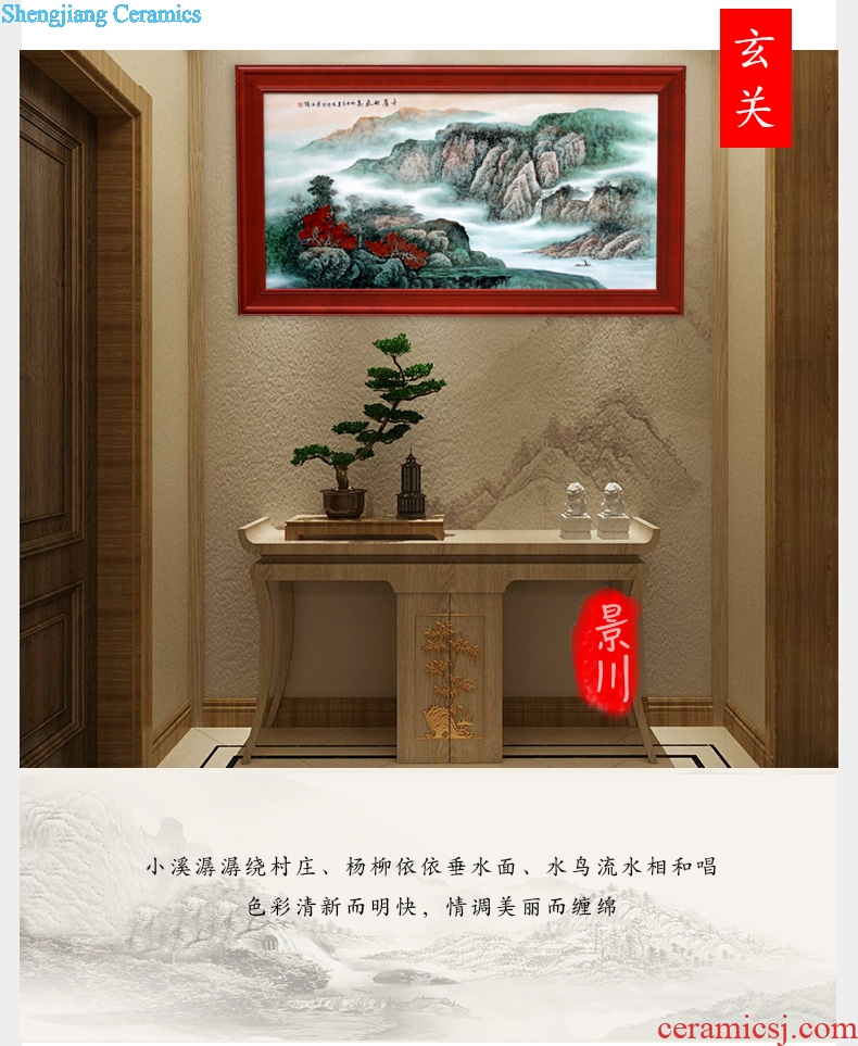 Jingdezhen ceramic hand-painted thousand high cliff autumn porcelain plate painting the sitting room living room sofa setting wall adornment that hang a picture