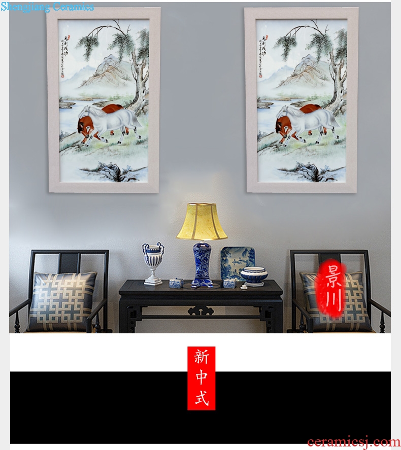 Jingdezhen ceramic hand-painted success porcelain plate painters in contemporary and contracted sitting room adornment office that hang a picture