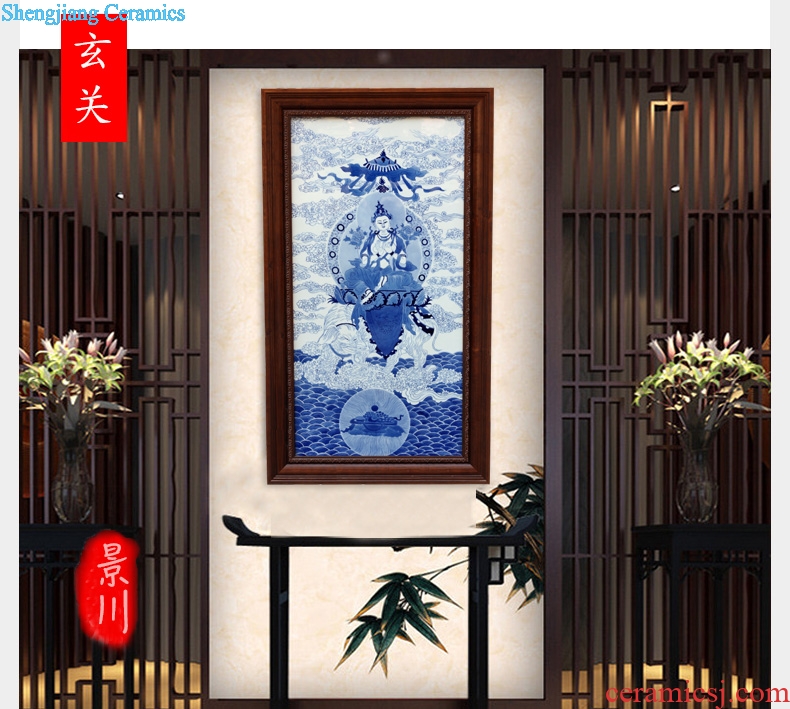 Jingdezhen ceramic blue and white figure of Buddha hand-painted porcelain plate painter hangs a picture murals in the sitting room porch decoration