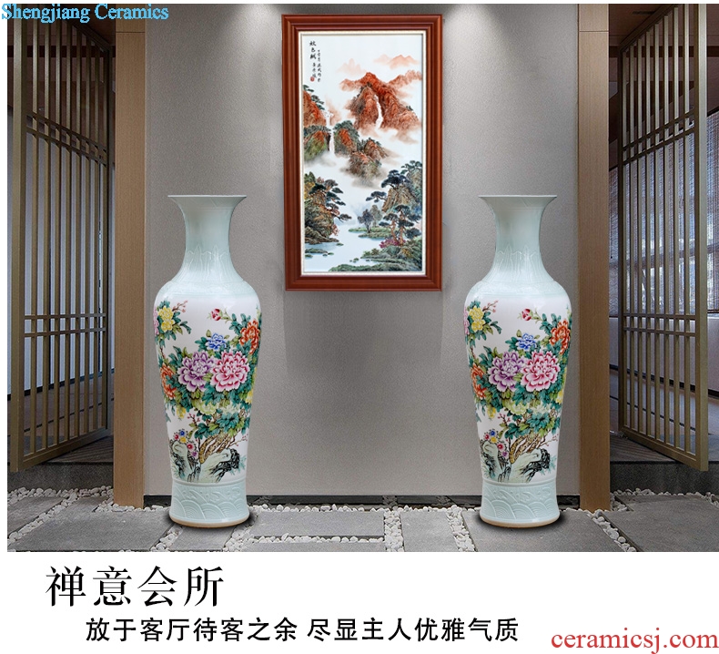 Jingdezhen famille rose porcelain home sitting room big vase peony ceramic ground act the role ofing is tasted furnishing articles store hall