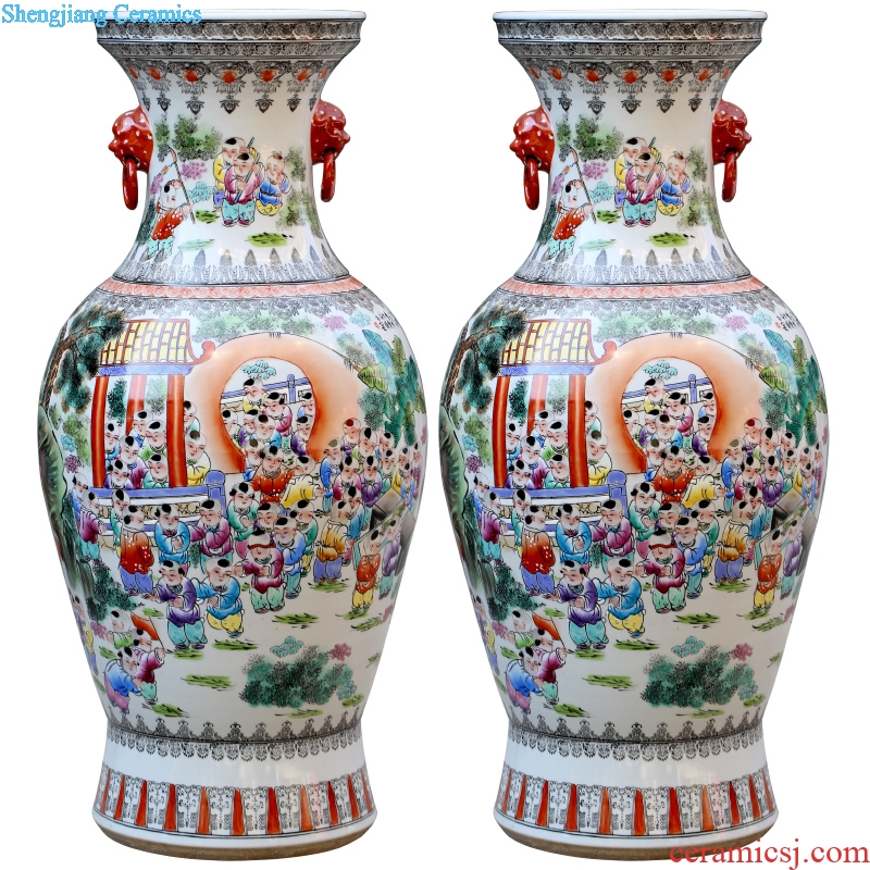 Jingdezhen ceramic hand-painted famille rose in the spring of the ancient philosophers make large vases, sitting room of Chinese style household furnishing articles for the opening gifts