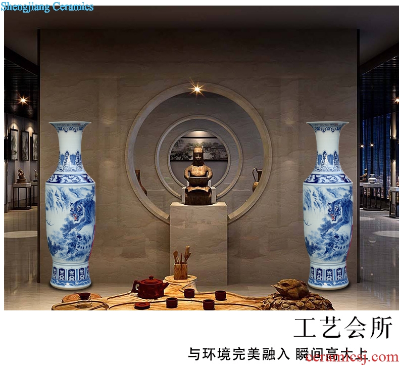 Blue and white porcelain of jingdezhen ceramics hand-painted sublime was the tiger of large vase decoration to the hotel lobby furnishing articles