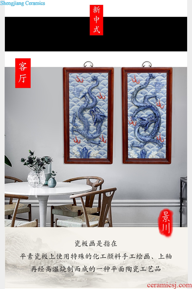 Jingdezhen ceramic painter five three porcelain plate in the sitting room hangs a picture of sofa background wall decoration painting opening gifts