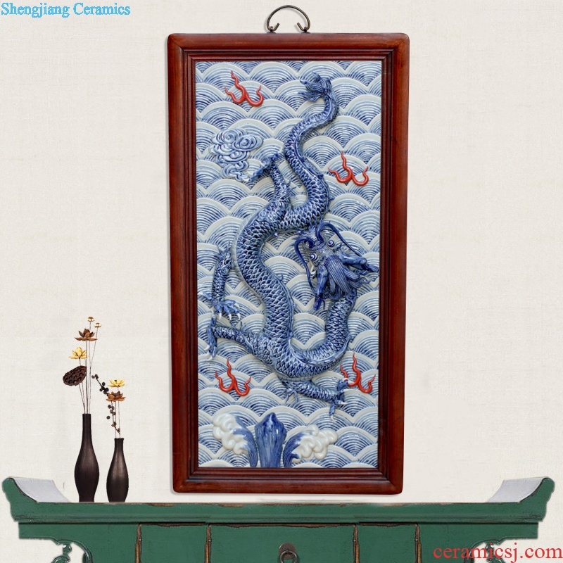 Jingdezhen ceramic painter five three porcelain plate in the sitting room hangs a picture of sofa background wall decoration painting opening gifts