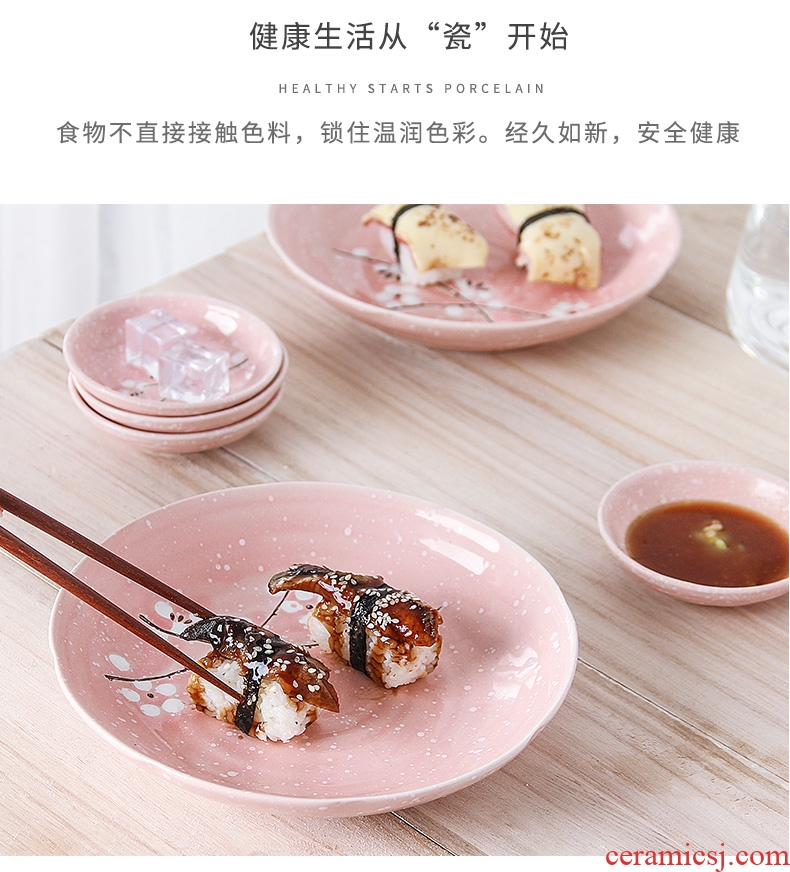 The dishes suit household ceramics 4/6 people soup bowl combined Japanese eat bowl chopsticks Nordic creative plate