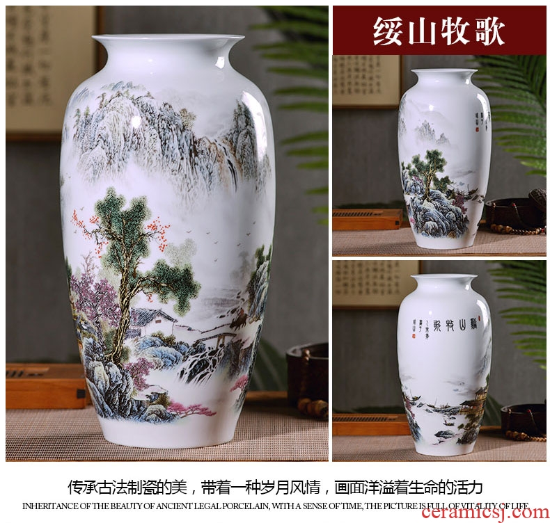 Jingdezhen ceramics vases, flower arrangement sitting room place famille rose porcelain insulator thin foetus modern home decoration decoration