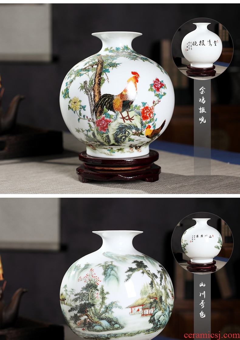 Creative vase furnishing articles sitting room flower arrangement of jingdezhen ceramics dried flowers white ins small wind home decoration arts and crafts