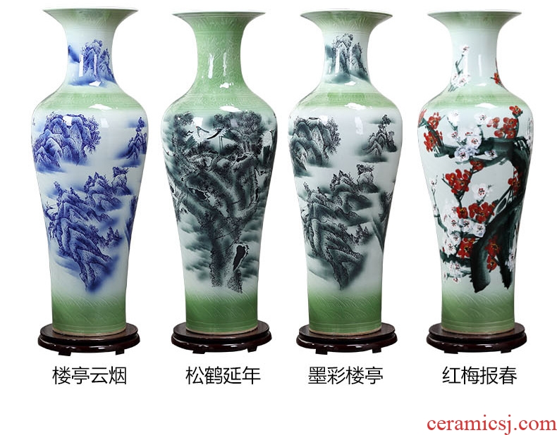 Jingdezhen ceramics of large vases, hand-painted potted european-style flower arrangement sitting room adornment is placed in porch sweets