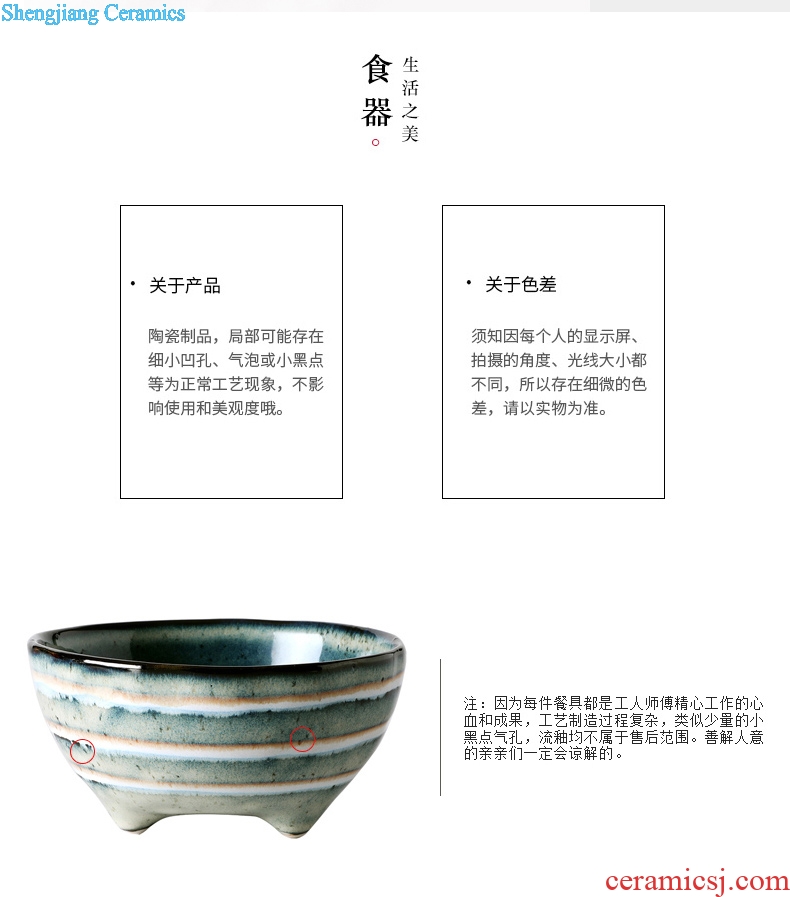 Ijarl million jia Japanese household porcelain bowl suit ins web celebrity people contracted creative gifts tableware of indigo naturalis