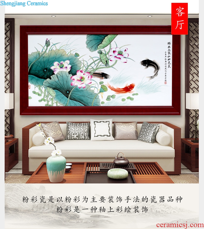 Jingdezhen ceramic hand-painted HeHeMeiMei porcelain plate painting the sitting room adornment study modern sofa background to hang a picture