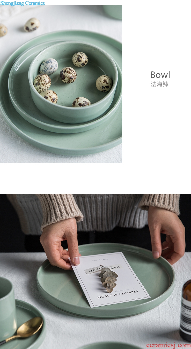 Ijarl million jia Nordic ceramic tableware, reducing flame household jobs soup bowl salad bowl dish dish dish aomori