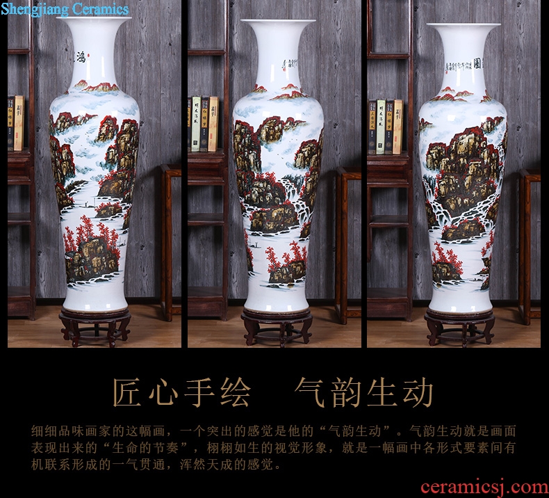 Jingdezhen ceramics of large blue and white porcelain vase sitting room open TV ark adornment of Chinese style household furnishing articles