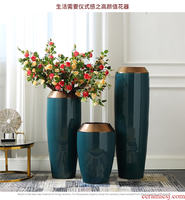 Number of large European ceramics vase high contracted pot sitting room dry flower flower POTS villa decorations furnishing articles