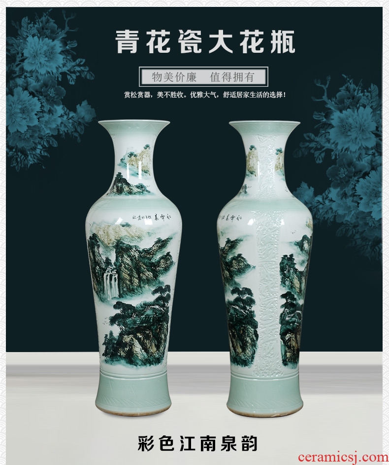 Jingdezhen ceramics of large vases, antique hand-painted carving peony hotel opening sitting room adornment is placed