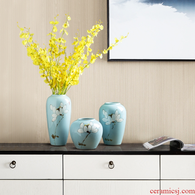 Jingdezhen ceramics vase ikea large sitting room of Chinese style flowers lucky bamboo dried flowers flower arrangement TV ark furnishing articles