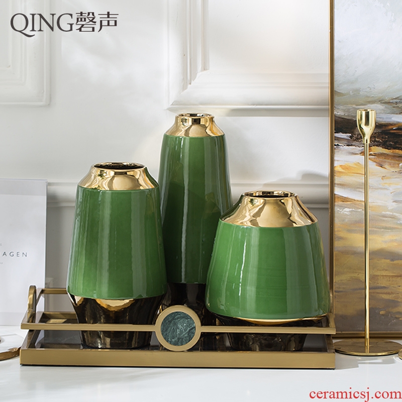 New Chinese style living room flower arranging jingdezhen ceramic vase furnishing articles contracted Europe type desktop vase decoration arranging flowers