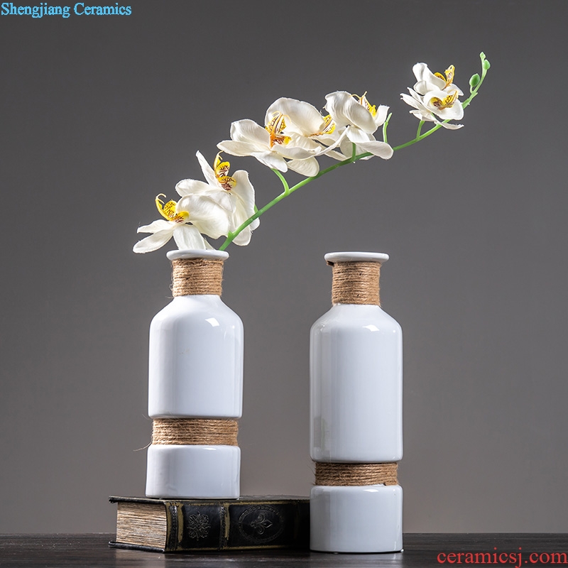 Contemporary household contracted sitting room white ceramic vase mesa place creative desktop table decorations vases, flower arrangement