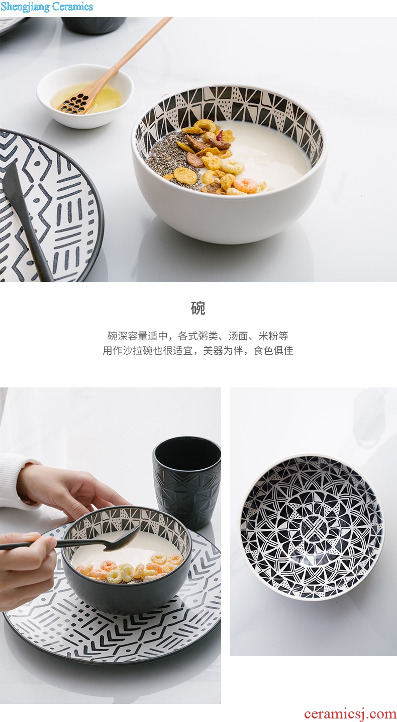 Ijarl million jia Nordic ceramic household jobs rainbow noodle bowl dessert for breakfast bowl of soup bowl with a new plates