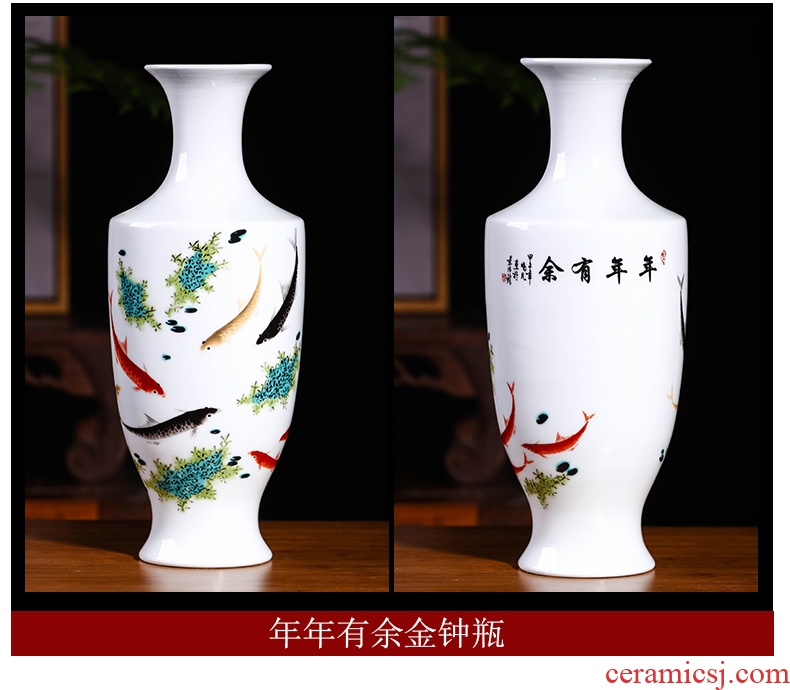 Jingdezhen enamel vase thin foetus furnishing articles sitting room porch TV ark new Chinese style household crafts dried flower arranging flowers