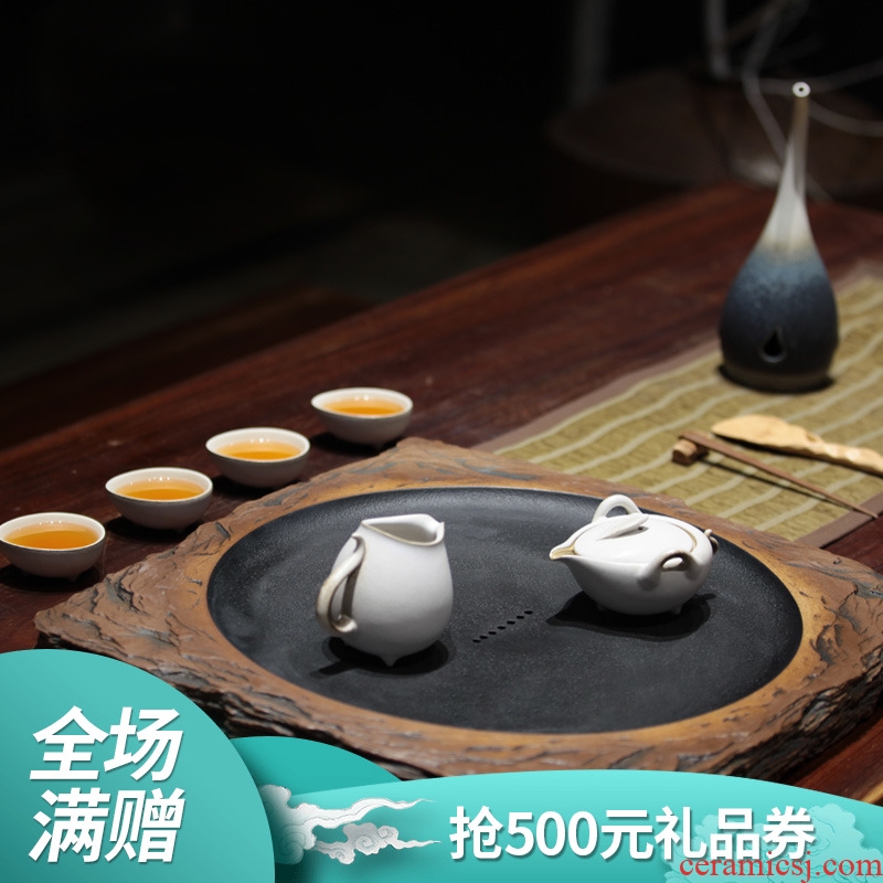 More than thousand hall tea tray drainage ceramic large office home full moon 02 kung fu tea tea tray
