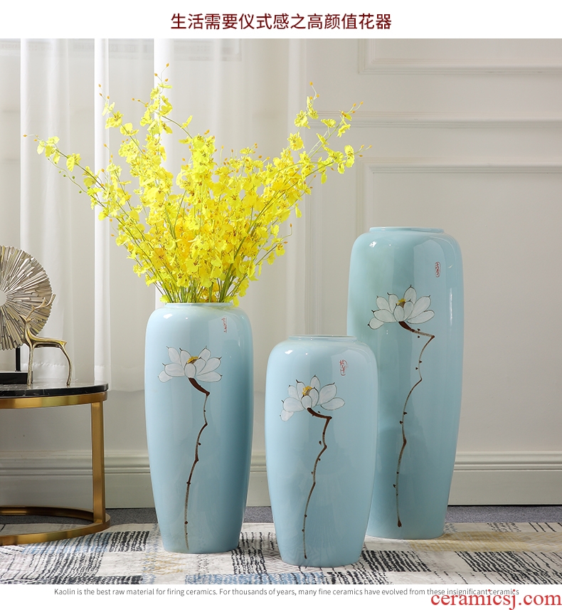 Jingdezhen new Chinese style of large vases, furnishing articles sitting room hotel villa clubhouse decorations ceramics large flowers