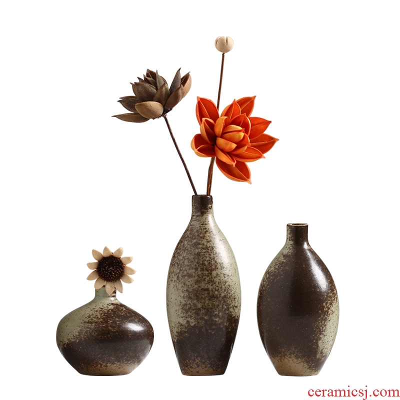 Floret bottle of restoring ancient ways furnishing articles dried flower arranging flowers sitting room household ceramics creative Chinese style table mesa home decoration