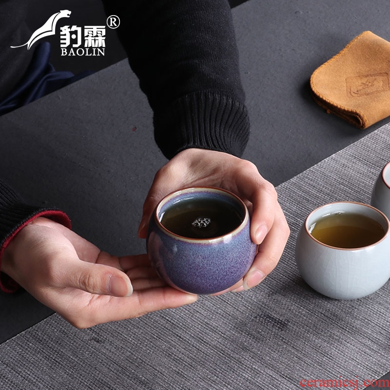 Leopard lam not ceramic cups single cup your kiln kung fu tea light cup sample tea cup tea cup pure manual master list