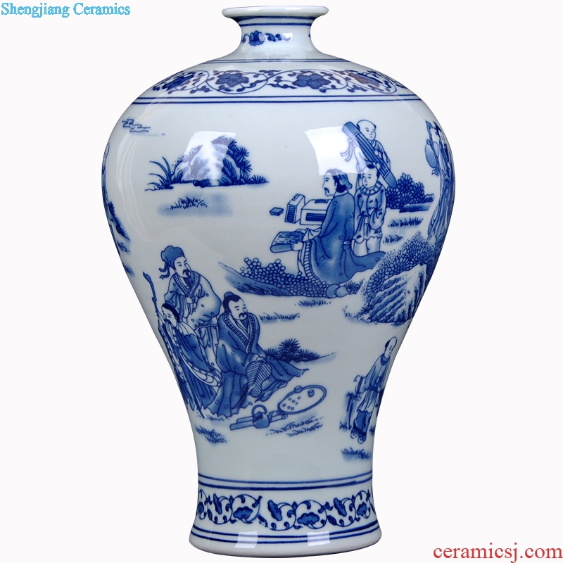 Jingdezhen ceramic antique blue and white porcelain vase contracted and contemporary and fashionable household furnishing articles sitting room adornment handicraft