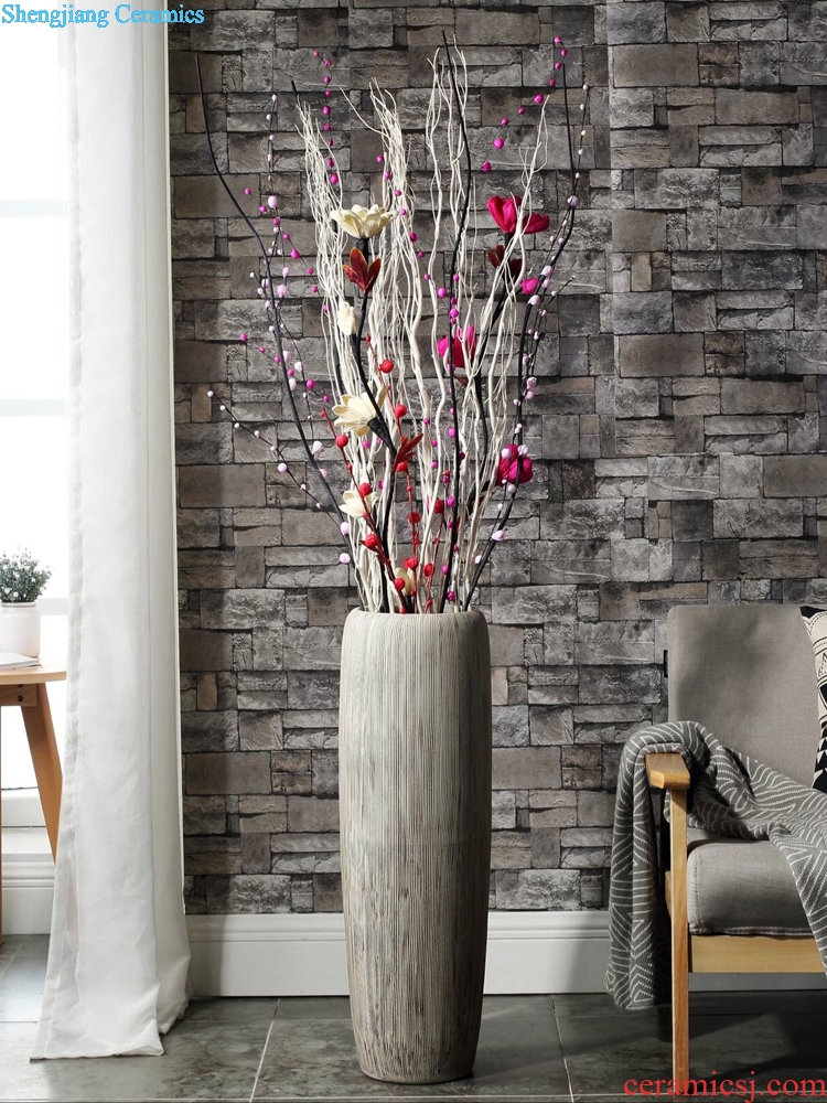 Lucky bamboo dried flowers big ceramic vase Nordic modern furnishing articles, arranging flowers sitting room be born creative home decorations