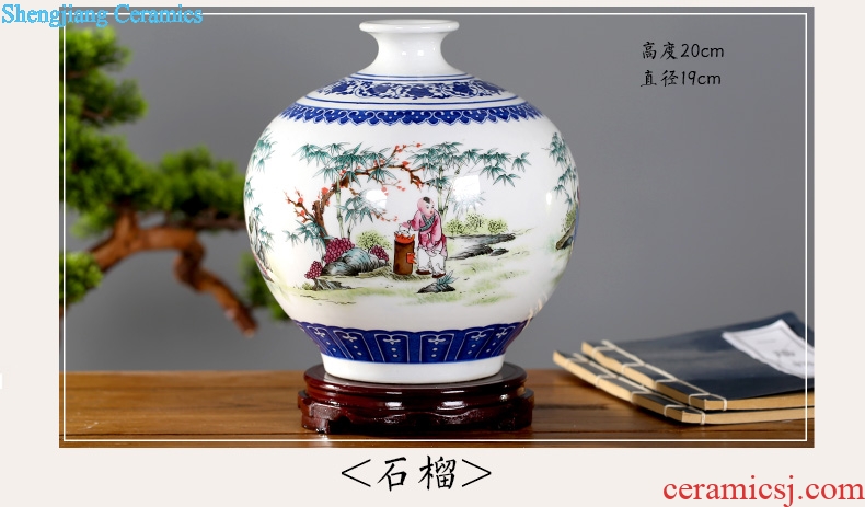Jingdezhen ceramic seven sages of bamboo forest contracted and contemporary floret bottle mesa study office desktop sitting room adornment