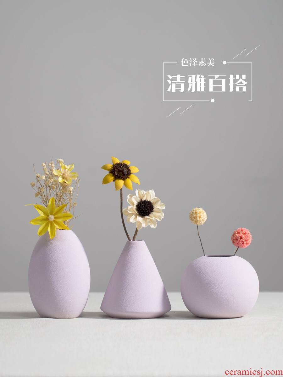 Small pure and fresh and ceramic vase furnishing articles flower arranging European contemporary and contracted sitting room TV ark flowers decorate the table desk