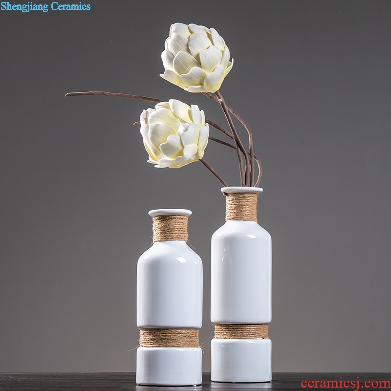 Contemporary household contracted sitting room white ceramic vase mesa place creative desktop table decorations vases, flower arrangement