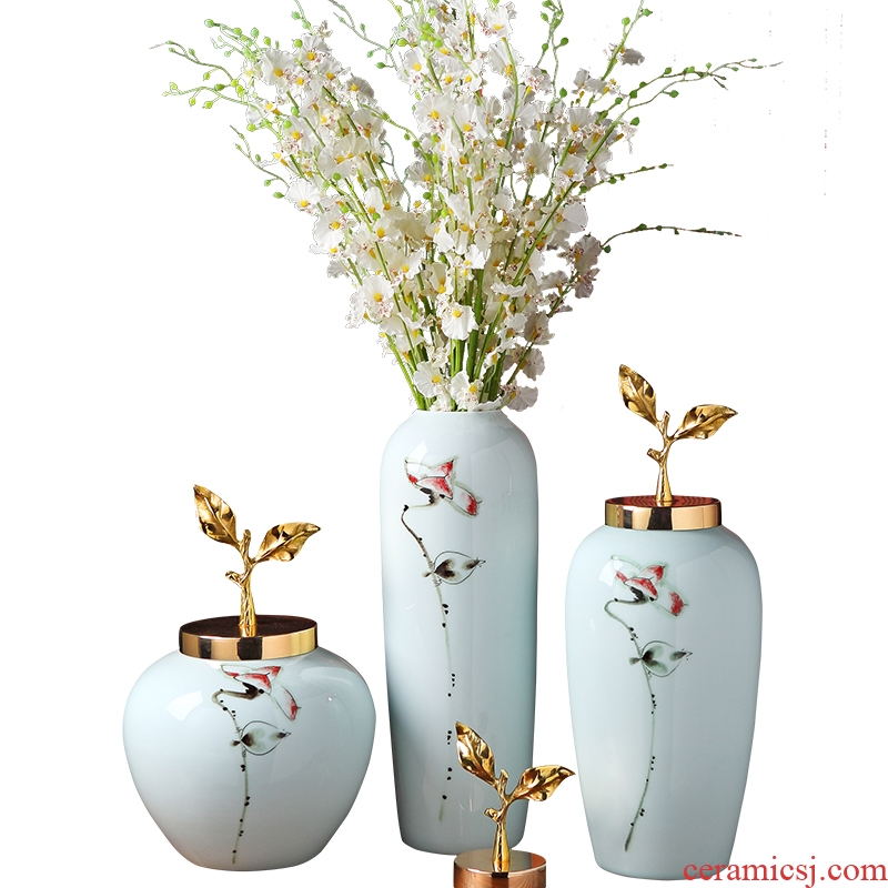 Jingdezhen ceramic vases, dry flower arrangement home furnishing articles the sitting room porch storage tank decoration home soft decoration