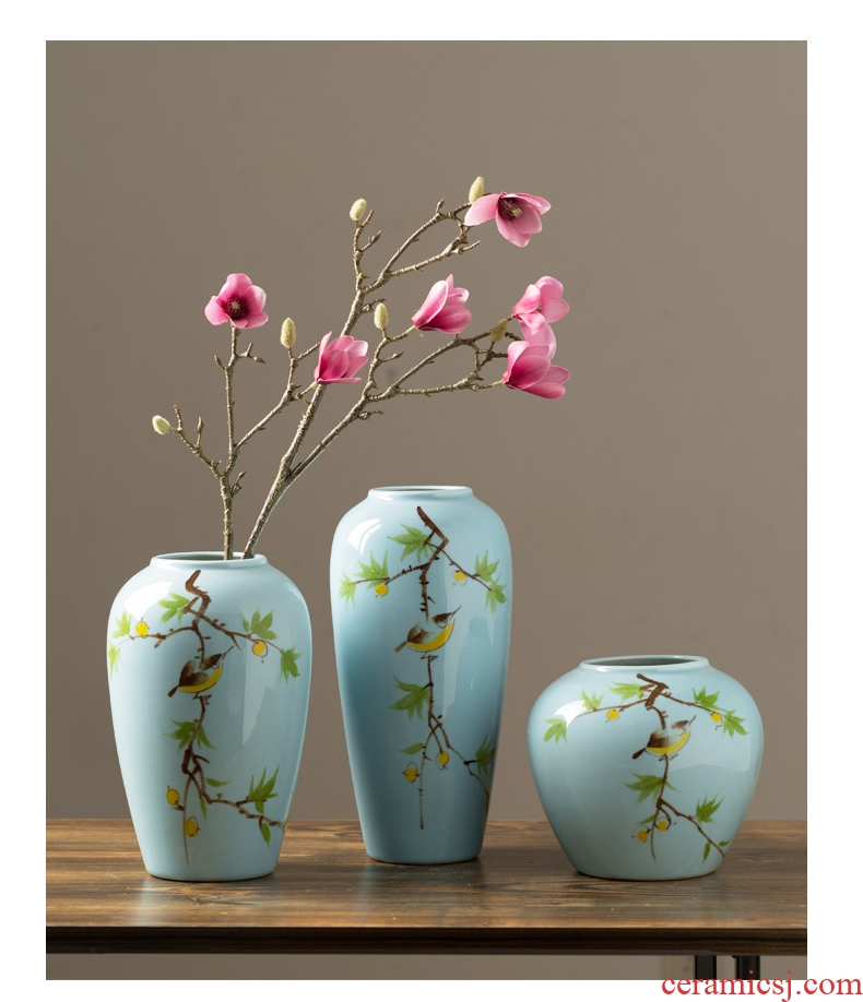 Jingdezhen ceramics vase ikea large sitting room of Chinese style flowers lucky bamboo dried flowers flower arrangement TV ark furnishing articles