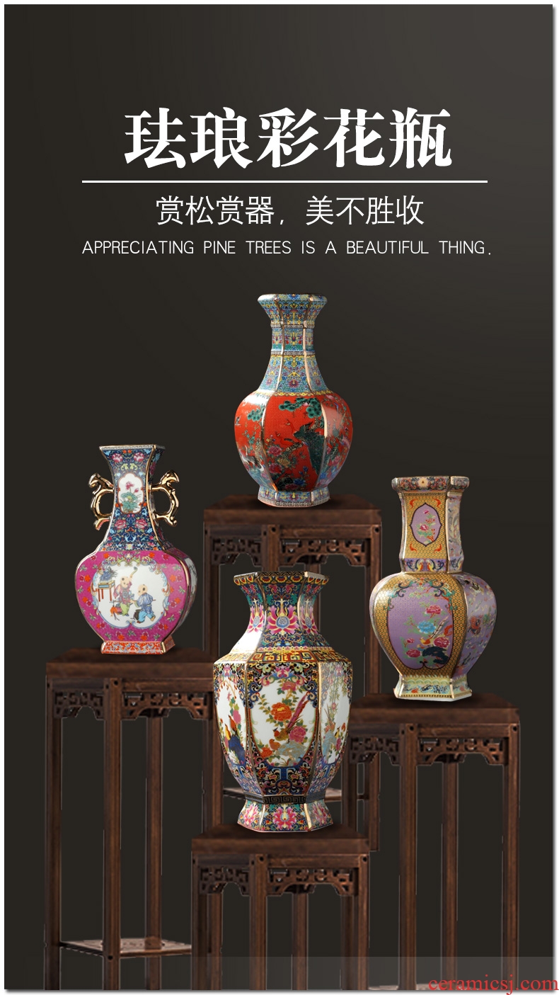 Jingdezhen ceramics vase furnishing articles of Chinese flower arranging office sitting room wine rich ancient frame TV ark adornment