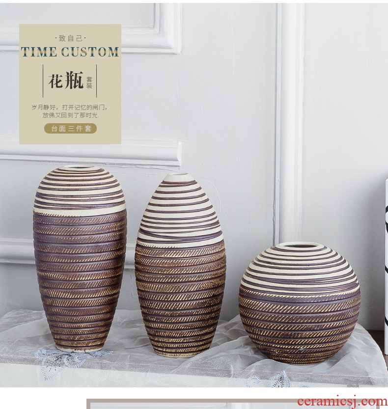 Jingdezhen ceramic vase manual flower arranging flower pot contemporary and contracted home sitting room dry flower arranging flowers mesa furnishing articles