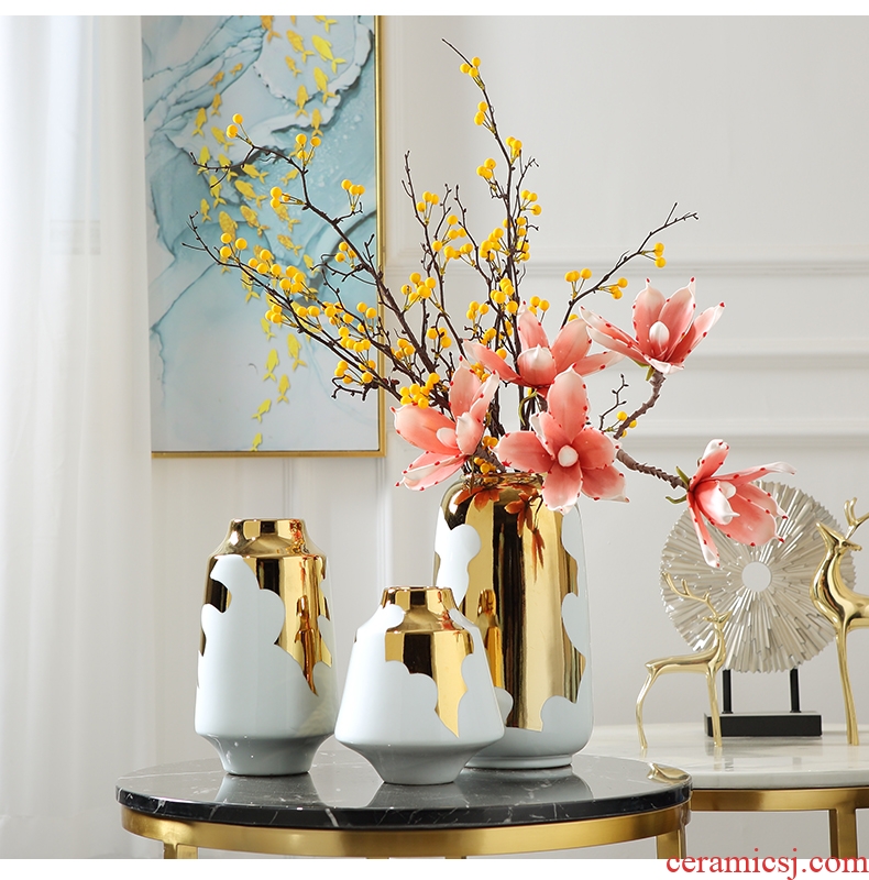 Jingdezhen ceramic vase is placed between contemporary and contracted example sitting room TV ark household soft outfit flower decorations
