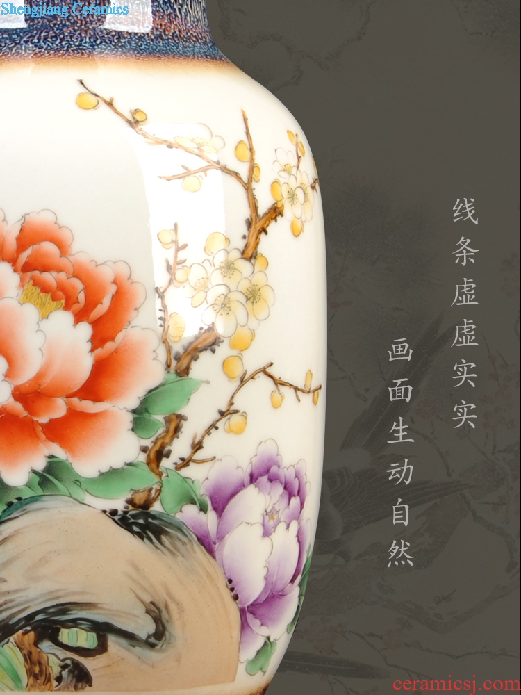 Jingdezhen ceramics new Chinese hand-painted dried flower vases, flower arrangement bedroom household furnishing articles the sitting room porch decoration